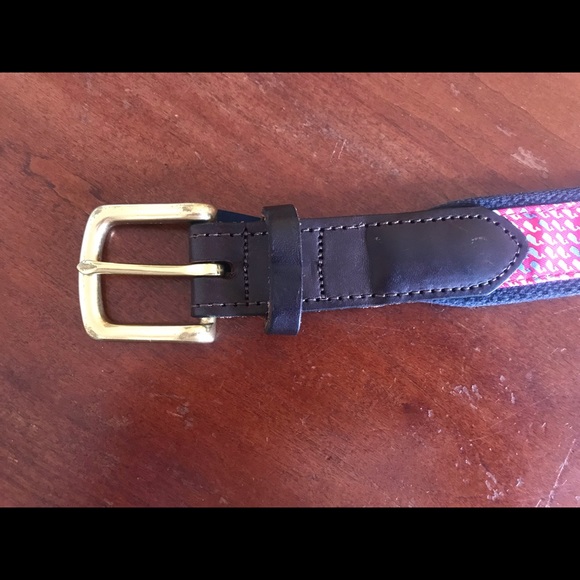 Mens Vineyard Vines Patriotic Leather Whale Belt 34 🐳  🇺🇸 - Picture 4 of 6